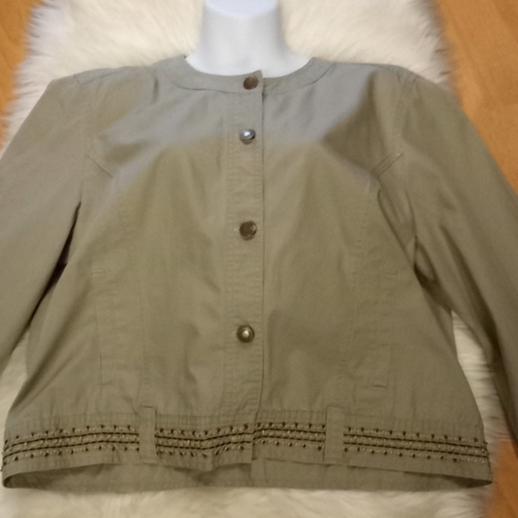 Hearts of Palm Cotton Beaded Jacket- Size 14 - Picture 11 of 12